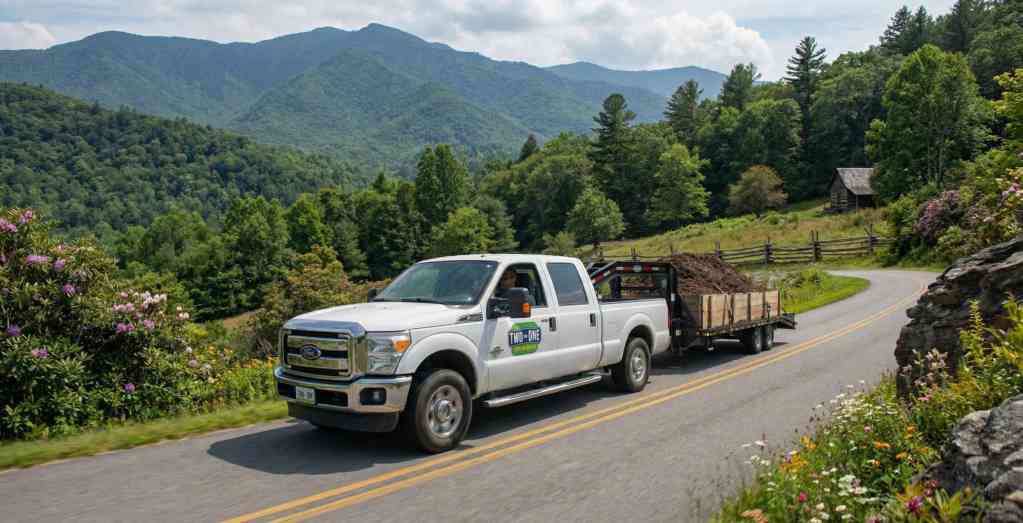 Efficient hauling services for trash and debris removal in scenic outdoor environments.