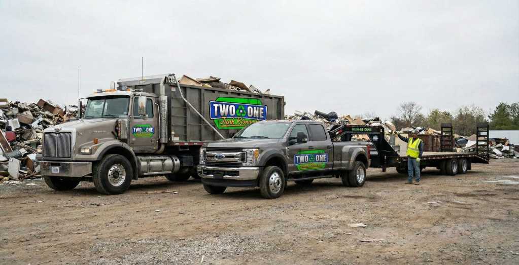 Efficient junk removal trucks for debris clearing and waste disposal services.