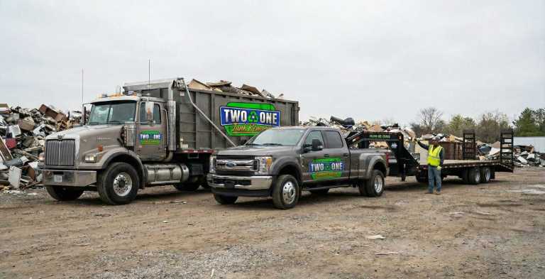 Efficient junk removal trucks for debris clearing and waste disposal services.