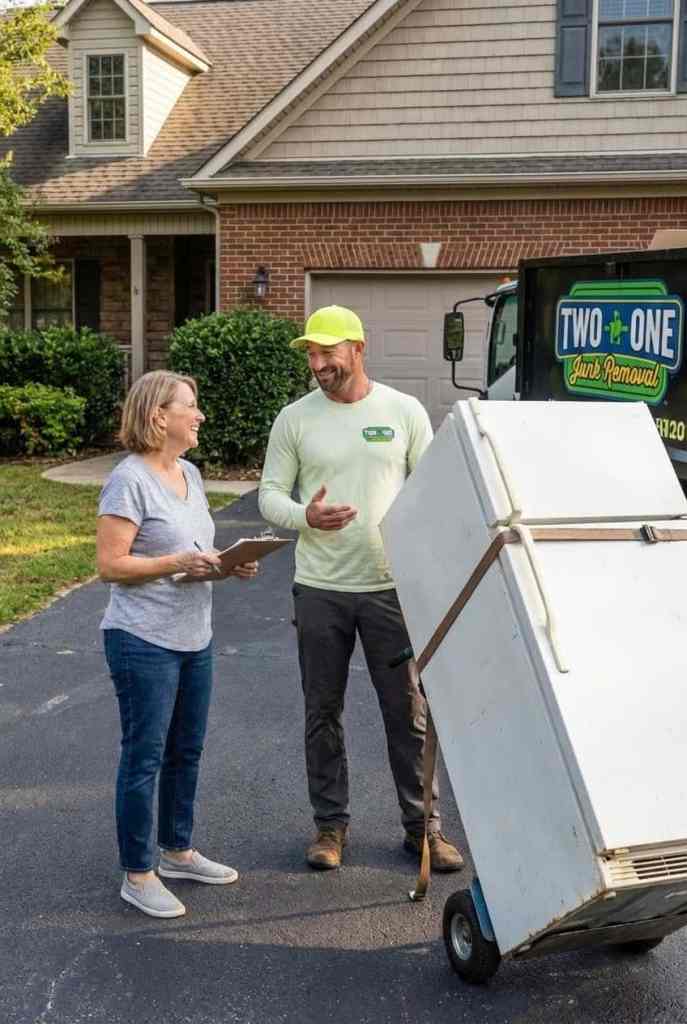 Efficient appliance removal by Two in One Junk Removal in residential areas.